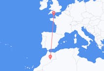 Vluchten van Errachidia, Marokko naar Guernsey, Guernsey
