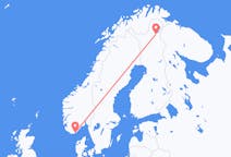 Loty z Kristiansand, Norwegia do Ivalo, Finlandia