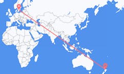 Vluchten van Tauranga, Nieuw-Zeeland naar Växjö, Zweden