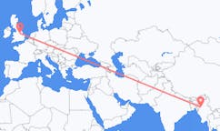Flyreiser fra Kalay, Myanmar (Burma) til Nottingham, England