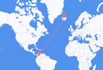 Flights from Bogotá, Colombia to Akureyri, Iceland