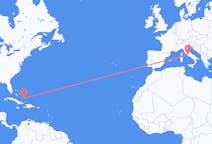 Fly fra Crooked Island til Rom