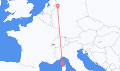 Loty z Calviego, Francja do Muensteru, Niemcy
