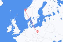 ノルウェーのから サンダネ、ポーランドのへ ヴロツワフフライト