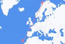 ノルウェーのナルビクからから、スペインのテネリフェ島までのフライト