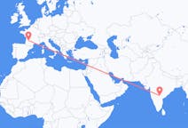 Flyreiser fra Hyderabad, India til Bergerac, Frankrike