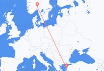Flyreiser fra Mytilene, Hellas til Oslo, Norge
