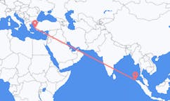出发地 印度尼西亚出发地 班達亞齊目的地 希腊萨摩斯的航班