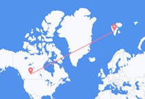Loty z Edmonton, Kanada na Svalbard, Svalbard i Jan Mayen