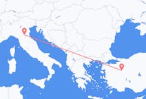 Vluchten van Bologna, Italië naar Kutahya, Turkije
