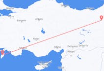 出发地 土耳其出发地 埃尔祖鲁姆目的地 希腊罗得岛的航班