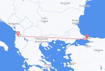 Flyg från Tirana, Albanien till Istanbul, Turkiet