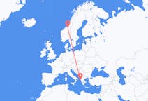 Flights from Trondheim, Norway to Corfu, Greece