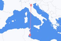 Loty z Dżerba, Tunezja z Bolonia, Włochy