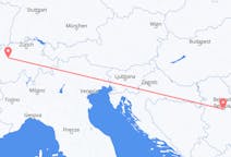 Flug frá Bern, Sviss til Belgrad, Serbíu