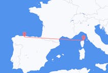 Flyreiser fra Santiago del Monte, Spania til Bastia, Frankrike