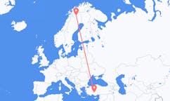 Fly fra Kiruna til Konya