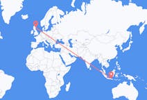 Flyg från Surabaya, Indonesien till Aberdeen, Skottland