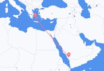 Flyg från Abha, Saudiarabien till Milos, Grekland