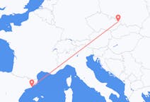 Flights from Barcelona in Spain to Ostrava in Czechia