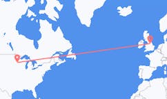 Flyg från Minneapolis, USA till Doncaster, England