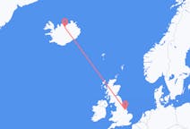 Flyreiser fra Akureyri, Island til Kirmington, England