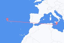 Flyrejser fra Valletta, Malta til Horta, Azorerne, Portugal