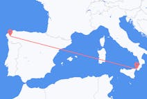 Flyrejser fra Reggio di Calabria, Italien til Santiago de Compostela, Spanien
