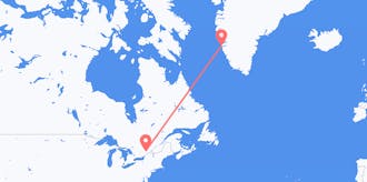 Vols du Canada pour le Groenland