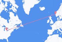 Flights from Detroit, the United States to Bergen, Norway