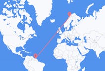 Vluchten van Paramaribo, Suriname naar Narvik, Noorwegen