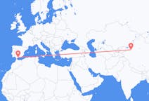 Flyg från Aksu City, Kina till Malaga, Kina