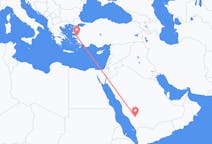 Flüge von Bishah, Saudi-Arabien nach Izmir, die Türkei