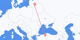 出发地 立陶宛目的地 土耳其的航班