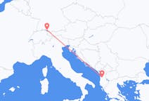 Flyg från Tirana, Albanien till Friedrichshafen, Tyskland