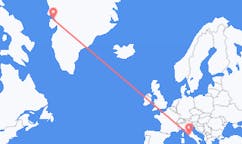 Flyreiser fra Qaarsut, Grønland til Roma, Italia