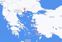 Vluchten van Kos, Griekenland naar de prefectuur Kavala, Griekenland