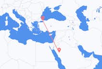 Flyreiser fra Al-`Ula, Saudi-Arabia til Istanbul, Tyrkia