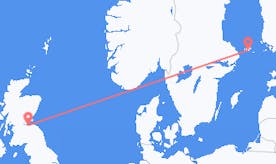 Vluchten uit Schotland naar Åland