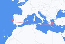 Vluchten van Milos, Griekenland naar Lissabon, Portugal