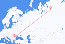 Fly fra Norilsk til Bukarest