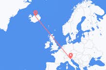 Flyg från Venedig, Italien till Akureyri, Island