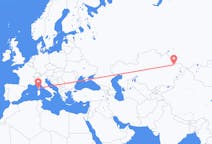 Flyreiser fra Semej, Kasakhstan til Ajaccio, Frankrike