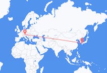 Flyg från Kitakyushu, Japan till Innsbruck, Österrike