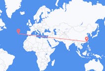 Flyreiser fra Xiamen, Kina til Terceira, Portugal