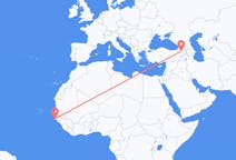 Flyreiser fra Cap Skiring, Senegal til Kars, Tyrkia