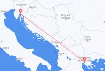 Loty z Rijeka, Chorwacja z Saloniki, Grecja