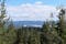 photo of Swedish summer landscape, view above the trees from Järvzoo, Sweden.