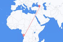 Flyreiser fra Luanda, til Erzurum