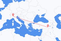 Loty z Batman, Turcja z Mediolan, Włochy